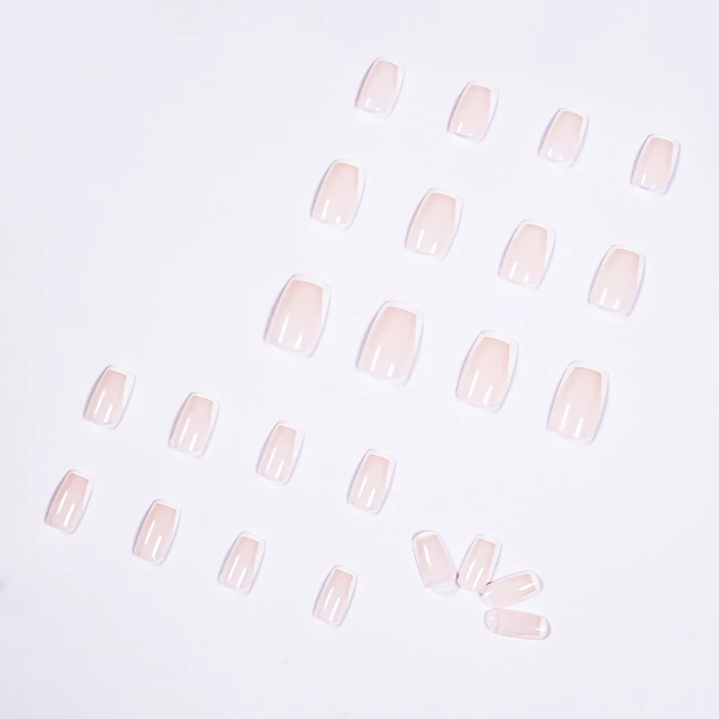 

24pcs French Simplicity Wear Short Paragraph Fashion Manicure Patch False Nails Save Time Wearable Nail Patch CIN6 899