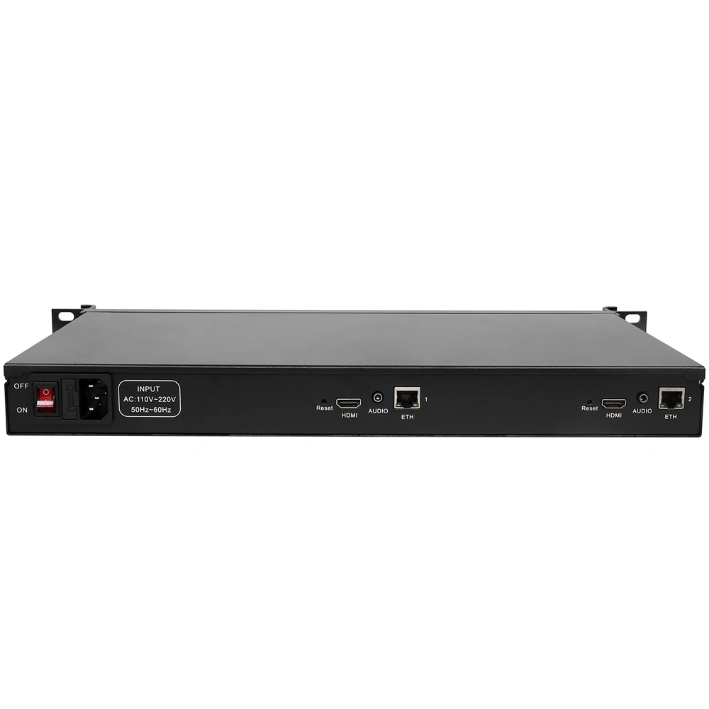 1U Rack 2 канала HDMI видео кодировщик 2Ch HD IP потоковый H.264 прямая трансляция Передатчик