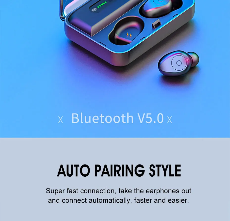 F9 TWS Bluetooth 5,0 6D стерео беспроводные наушники светодиодный дисплей водонепроницаемые IPX7 спортивные наушники с зарядным устройством микрофон для всех телефонов