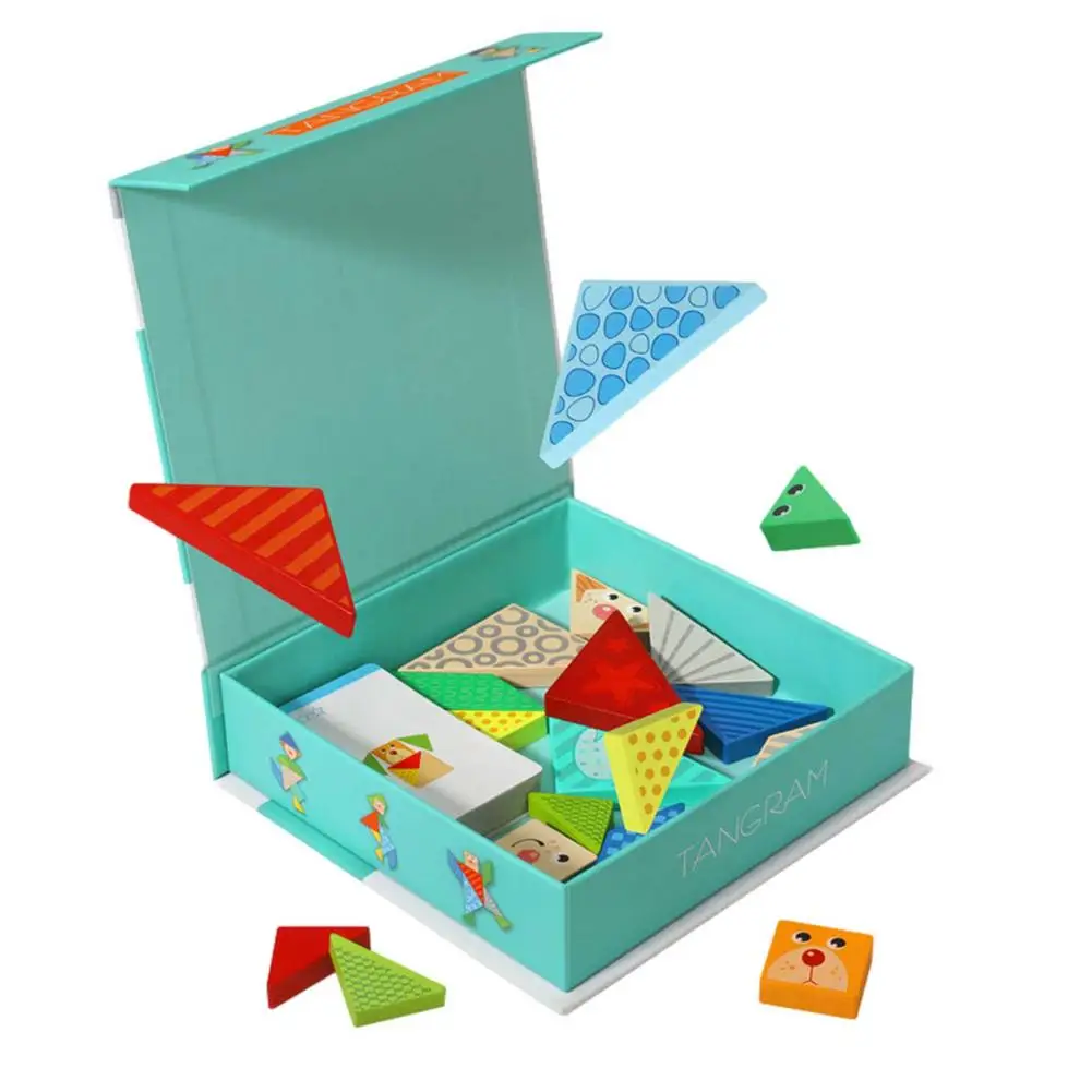 

Деревянная головоломка-танграмма, 7 шт., красочная геометрическая форма, пазл, Дошкольный Графический Монтессори, обучающие игрушки для мал...