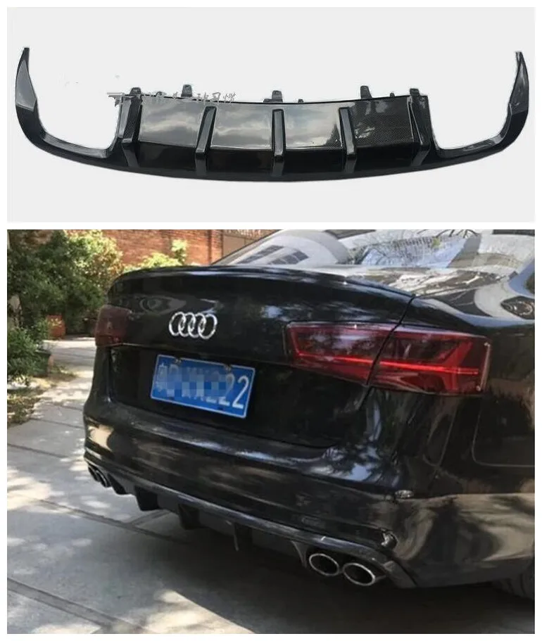 

Carbon Fiber Car Rear Trunk Lip Bumper Diffuser Protector Cover Fits For AUDI A6 S6 C7 C7.5 2012 2013 2014 2015 MTM STYLE