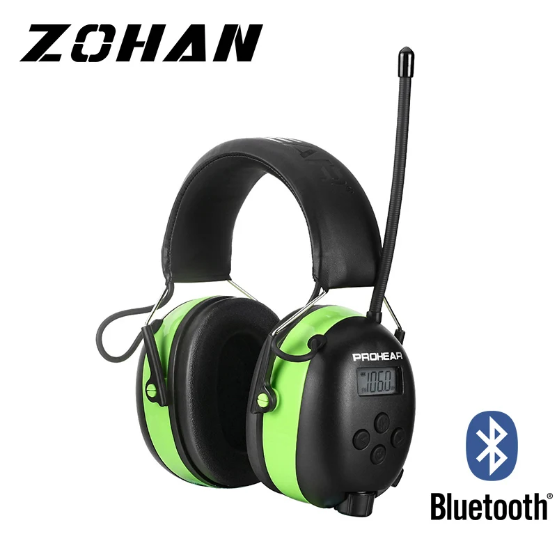 Радио Защита слуха электронные наушники AM / FM 5.0 Bluetooth-наушники для кошения Безопасные наушники 2000 мАч литиевая батарея - изображение