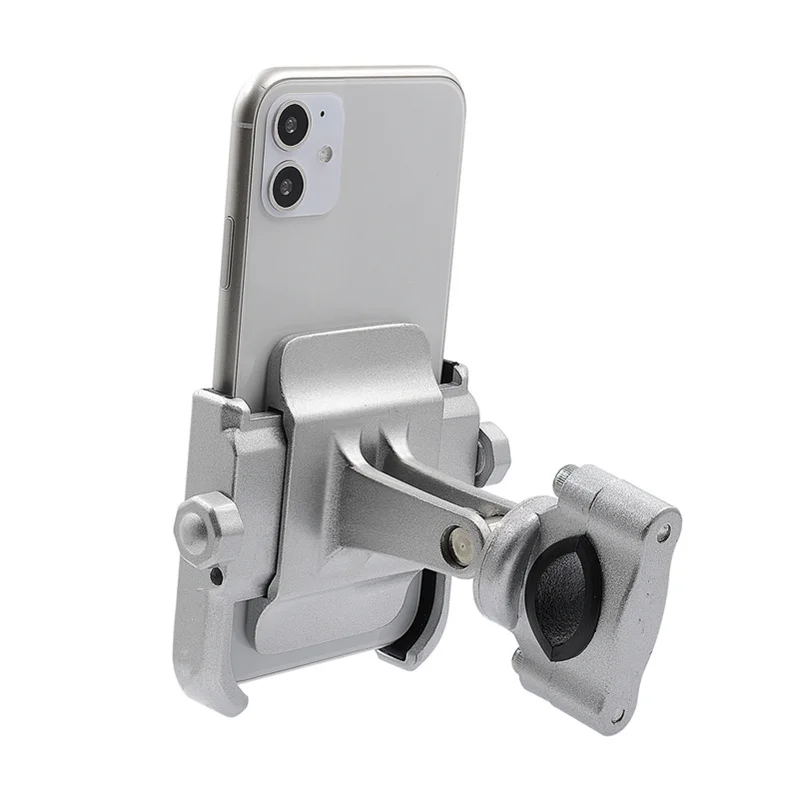motorcycle aluminum alloy handle mobile phone holder mountain bike outdoor silver adjustable gps navigator bracket cycling parts free global shipping