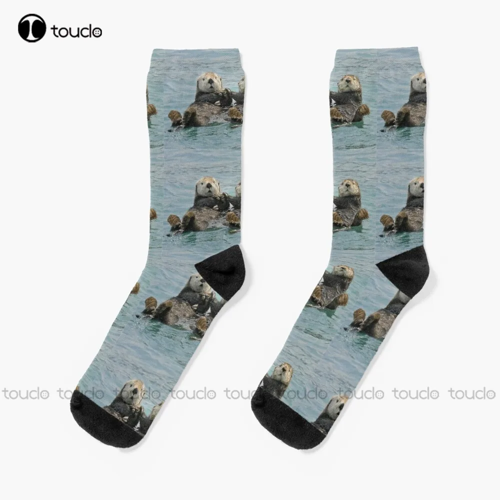 

Sea Otters Socks Unisex Adult Teen Youth Socks Personalized Custom 360° Digital Print Hd High Quality Christmas Gift Funny Sock