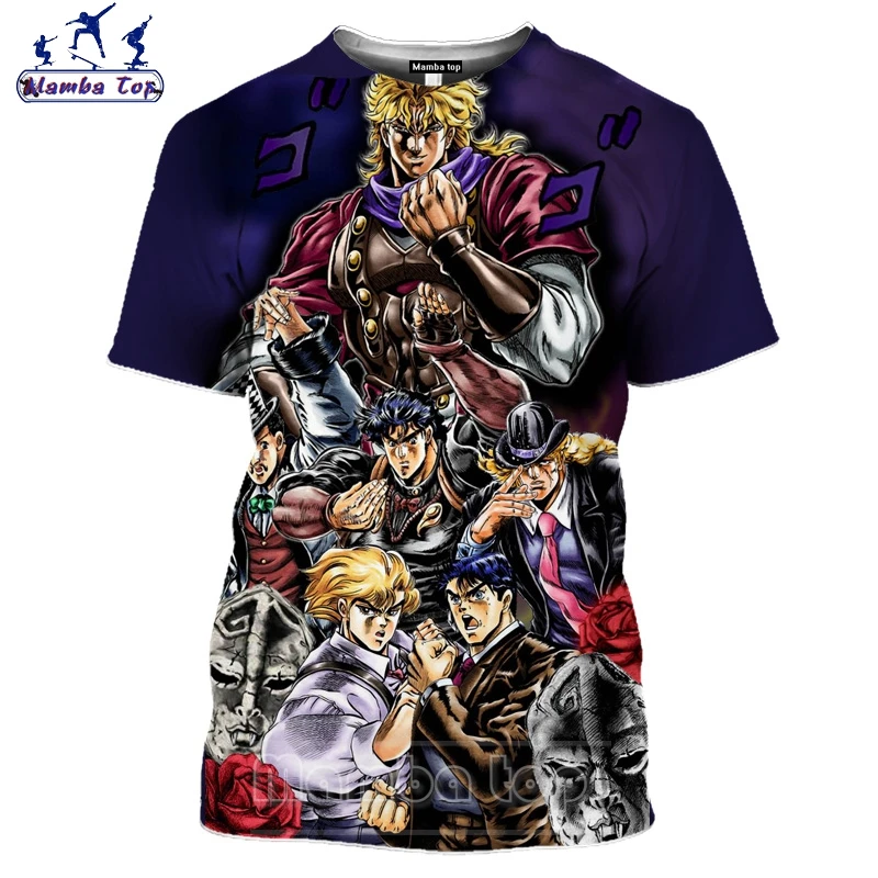 Топ Mamba футболка Джоджо для мужчин путешествия кемпинг 3D принт аниме невероятные