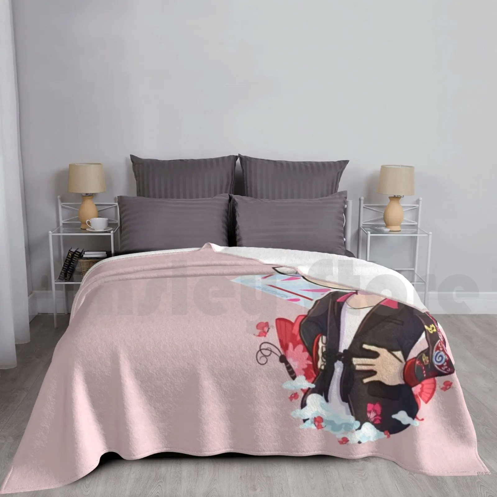 

Одеяло Utapri Ranmaru Kurosaki Setsugetsuka Chibi для дивана, кровати, путешествий, Utapri Uta, No Prince Sama, четверть ночи
