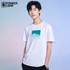 Футболка Pioneer Camp мужская с принтом горы, 100% хлопок, уличная одежда, цвет черныйбелый, на лето, XTK01102048