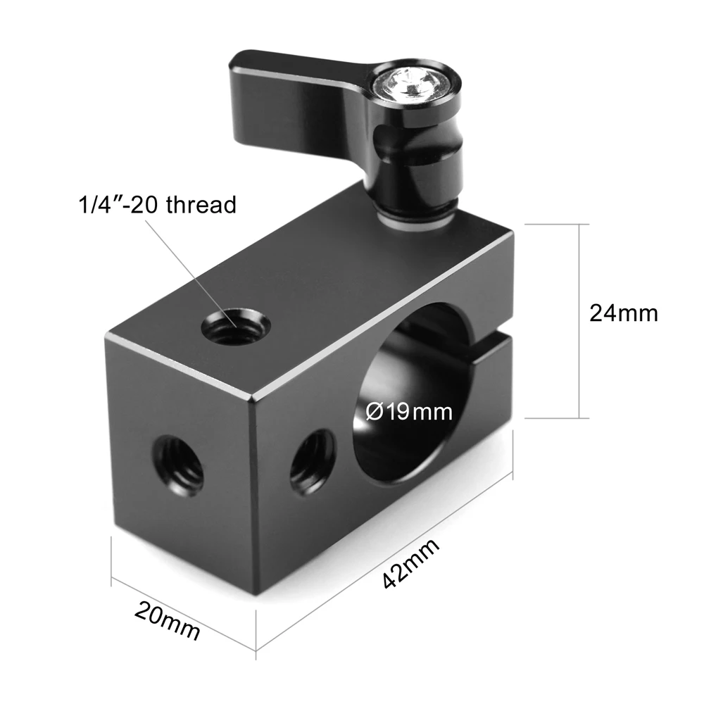 SmallRig камера Одноместный Railblock 19 мм стержень зажим Dslr Rig w/четыре 1/4 "нитки
