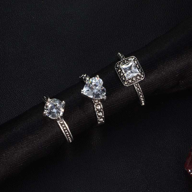 Vintage Flower Knuckle Ring Set Bohemian Retro Black Rhinestone Joint Nail Midi Finger Rings | Украшения и аксессуары