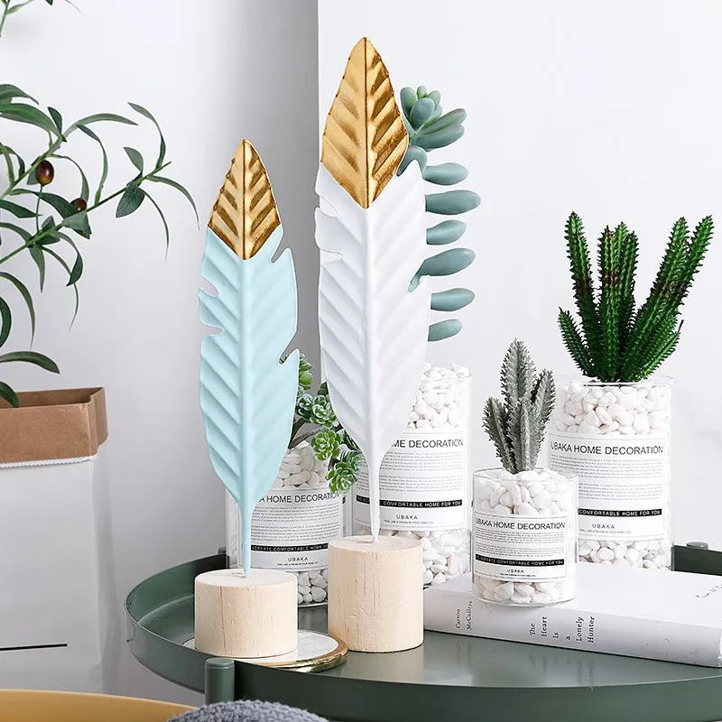 Скандинавские креативные металлические украшения в форме перьев для рабочего