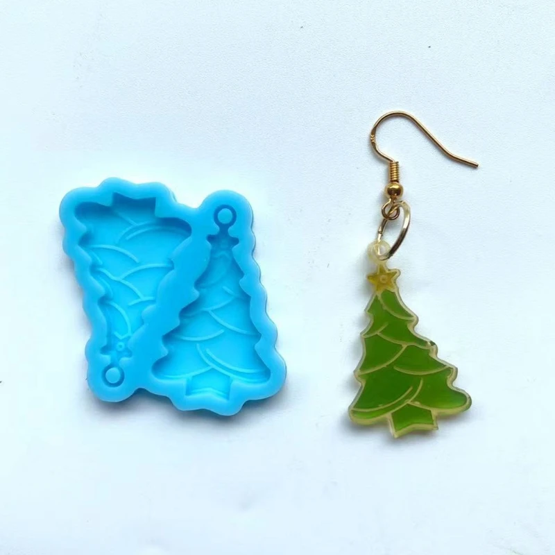 Christmas Series DIY Epoxy Resin Mold Xmas Tree Snowman Gloves Hat Casting Silicone Mould for Earring Making Decorative | Украшения и