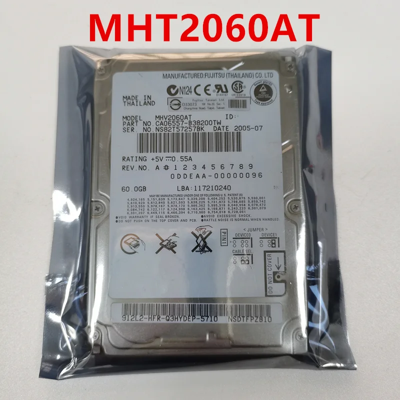 

New Original HDD For Fujitsu 60GB 2.5" 8MB IDE 4200RPM For Notebook HDD For MHT2060AT