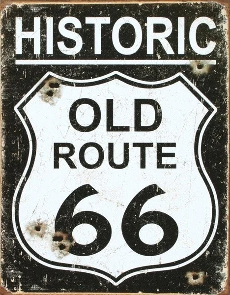 

2020 Old Route 66 - Weathered Tin Sign 20 x 30in