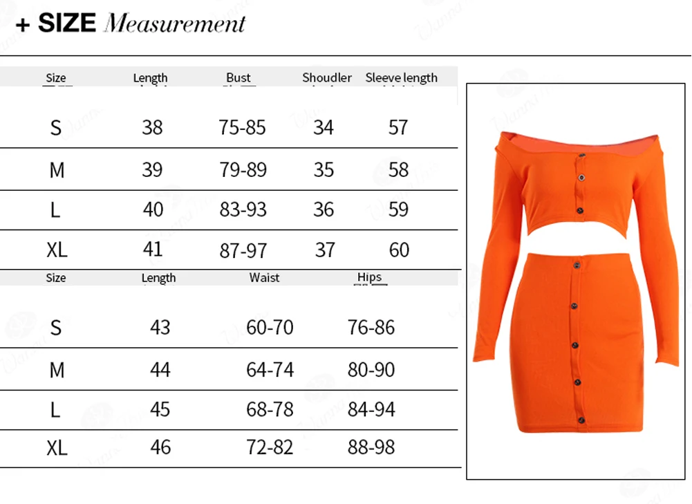 

2020 Sexy Off Shoulder 2 Piece Set Solid Button Bodycon Spring Women Long Sleeve Top And Skirt Summer Autumn Sets