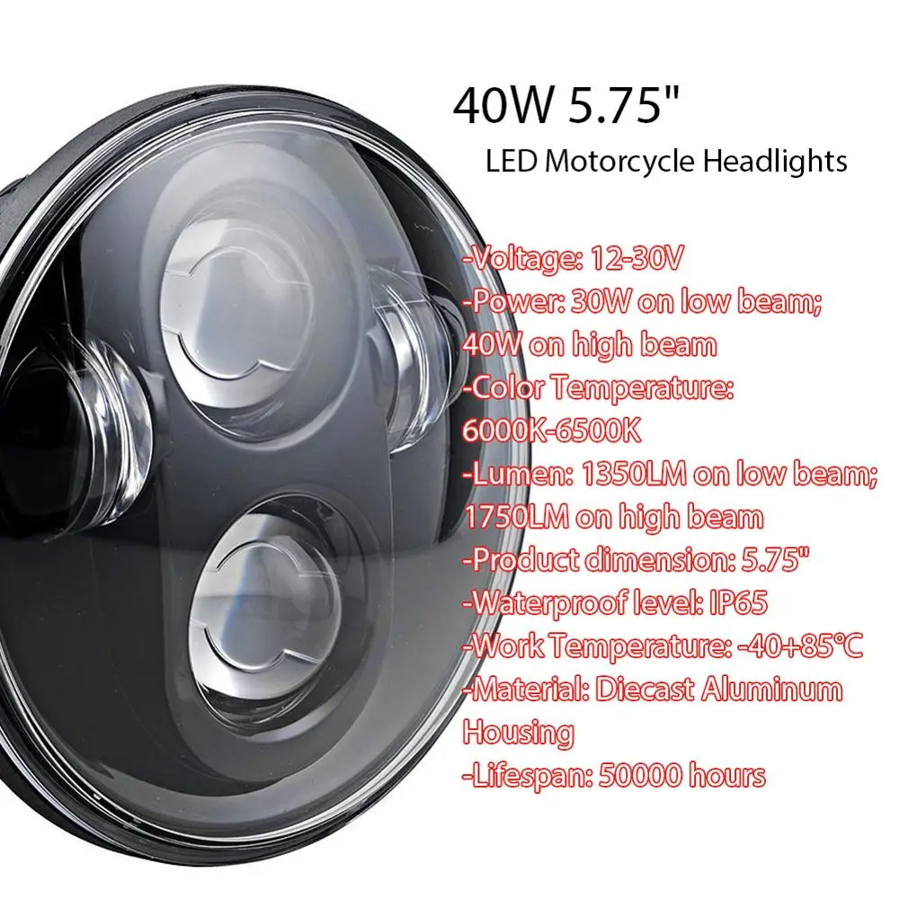 Проектор для мотоциклов 5 75 дюйма 5-3/4 светодиодная лампа 45 Вт Sportster 883 1200 Iron Dyna FXDB -