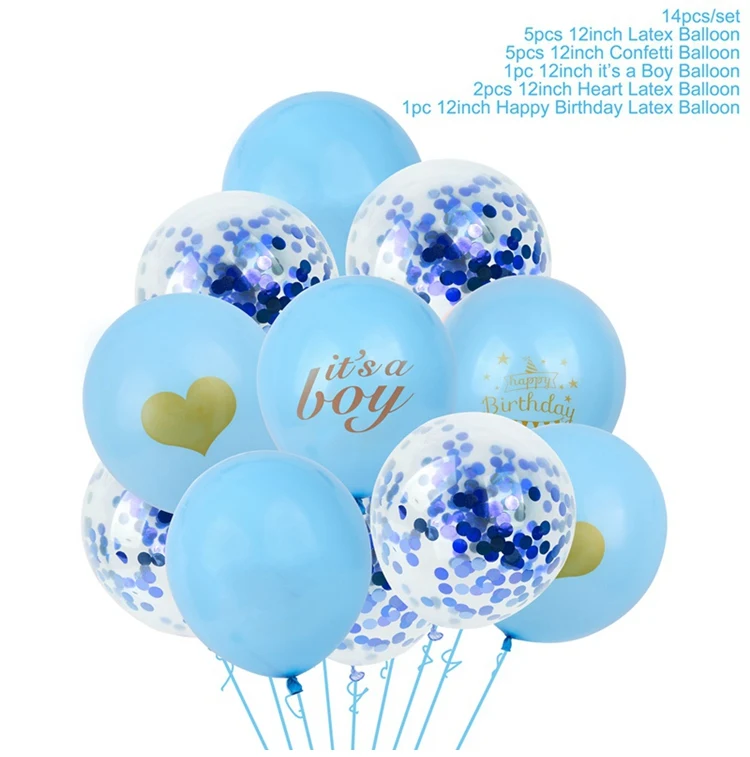 Blue balloon set1 Huiran 10 шт., открытки, советы по предсказанию ребенка, сувенирная игра, декор для детского душа, крестины, декор для мальчиков и девочек, товары для дня рождения - Цвет: Blue balloon set1