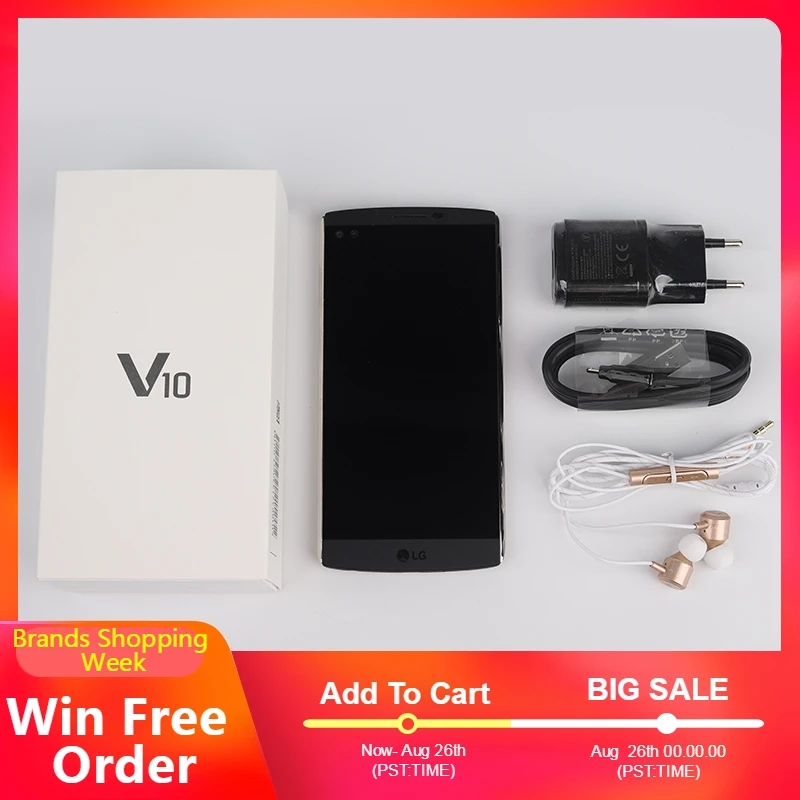 Оригинальные разблокированные Мобильные телефоны LG V10 H900 H901 H961N 4G LTE 5 7 дюймов 4 Гб