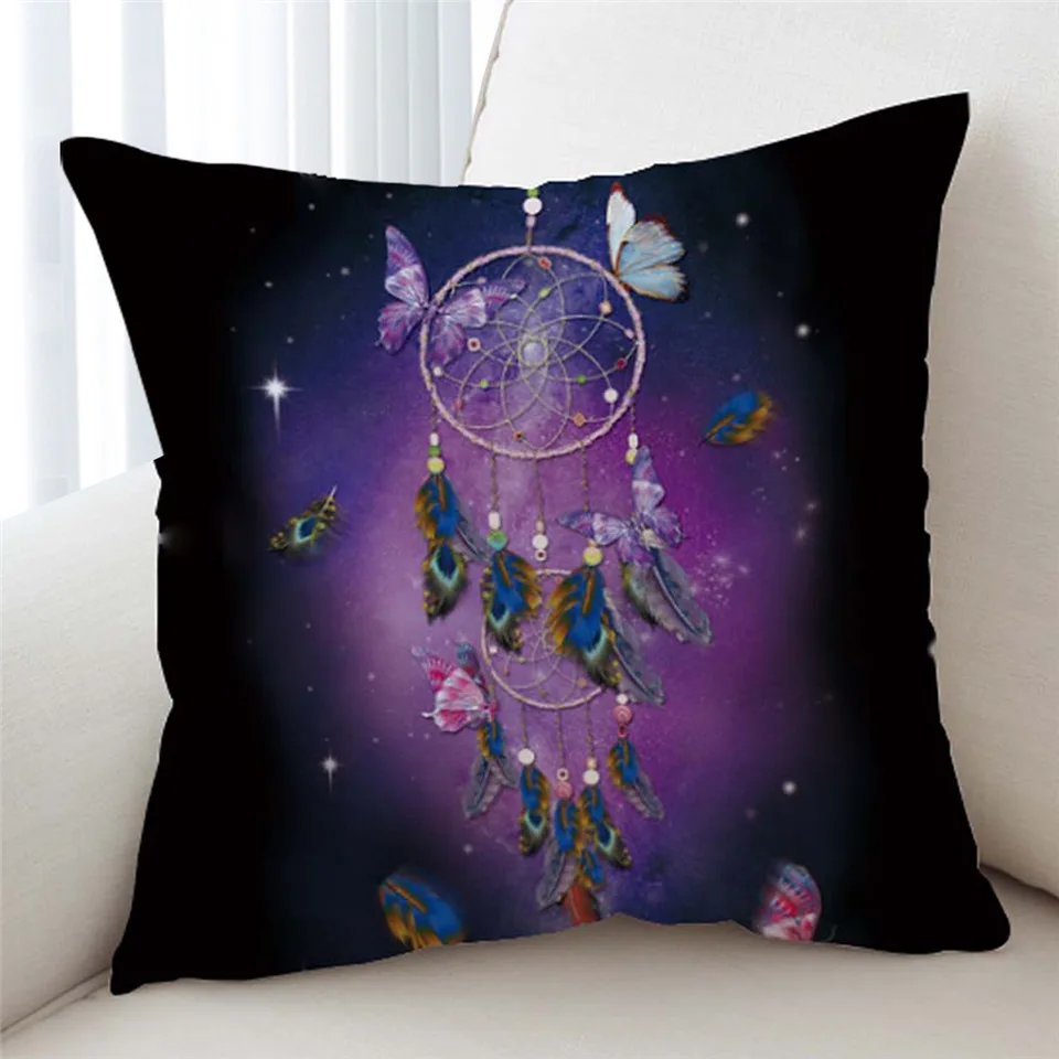 Постельные принадлежности Outlet Dreamcatcher Чехлы для подушек цветная подушка с перьями чехол богемный Мандала бросок Чехол 2 размера черные наволочки