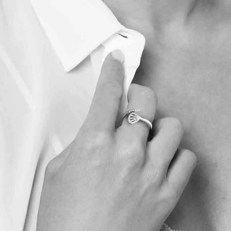 Модный шарм из стерлингового серебра копия 1:1 фламенко зубчатое кольцо для