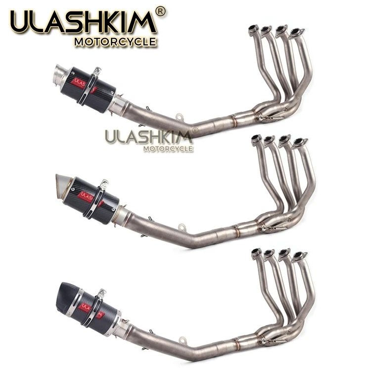 Полный цикл Системы глушитель Изменение среднего звена трубы слипоны для kawasaki Z800