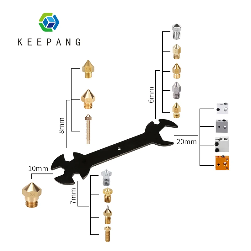 Стальной гаечный ключ 5 в 1 Keepang шт./лот Запасной инструмент для установки гаечного