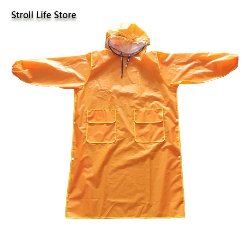 Длинный дождевик для электрического мотоцикла желтого цвета прозрачная куртка