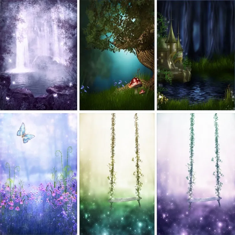 Nitree Виниловый фон для студийной фотосъемки с изображением джунглей качели замка