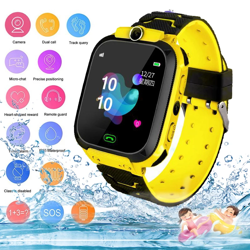 

2021 kids smart watch Waterproof baby SOS Positioning 2G SIM Card Anti-lost Smartwatch children Tracker smart clock Call watch