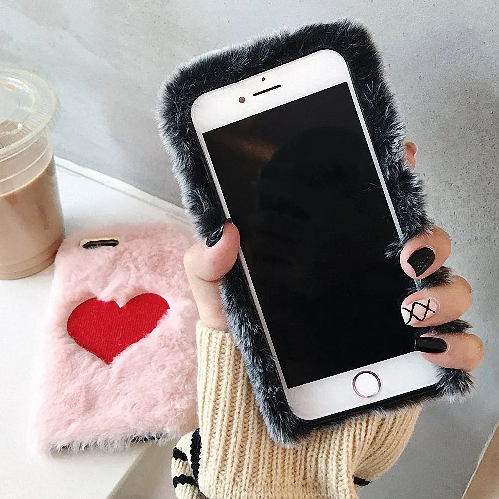 LAPOPNUT роскошный пушистый мех мягкий чехол для iPhone 7 Plus 8 6S 6 5 5S SE милый плюшевый