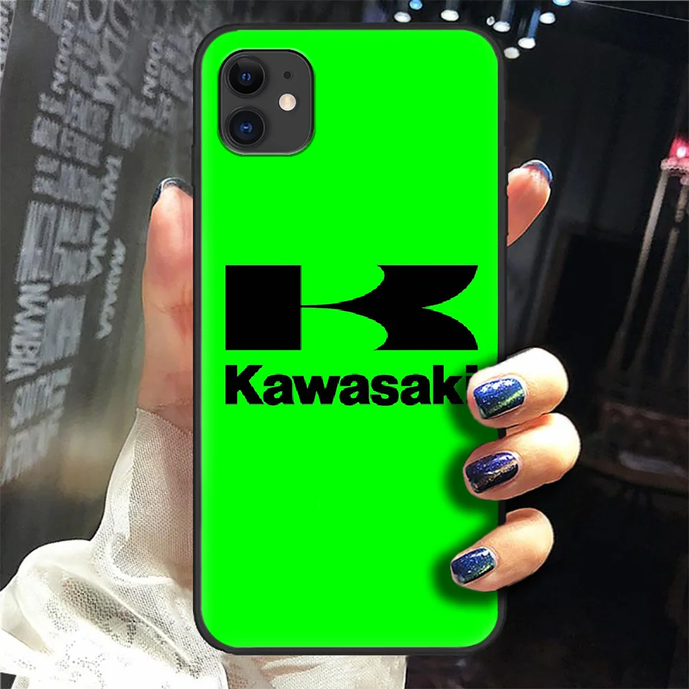 

Japan Brand Kawasaki Phone Case Cover Hull For Iphone 5 5s Se 2 6 6s 7 8 12 Mini Plus X XS XR 11 PRO MAX black Back Tpu Etui