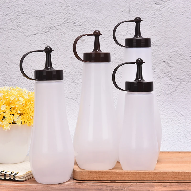 

Food Grade 250/360/480/720ml Sauce Dispenser Bottle Squeeze Jam Bottle Leak-Proof Plastic Creative Condiment Bottle Kitchen Tool
