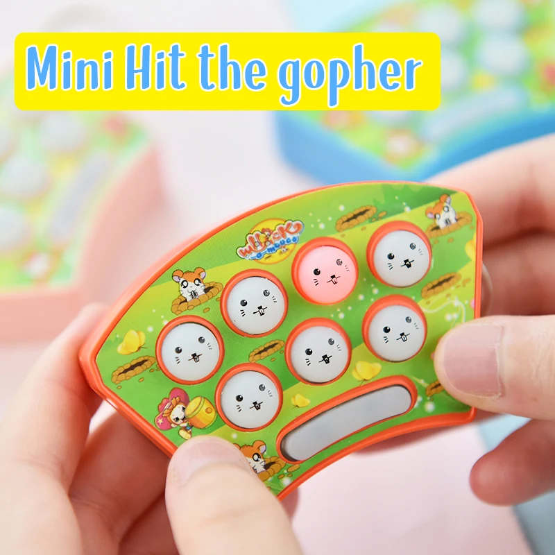 new fun mini gopher childrens palm hands on speed game with light music puzzle kids holiday toy gift free global shipping