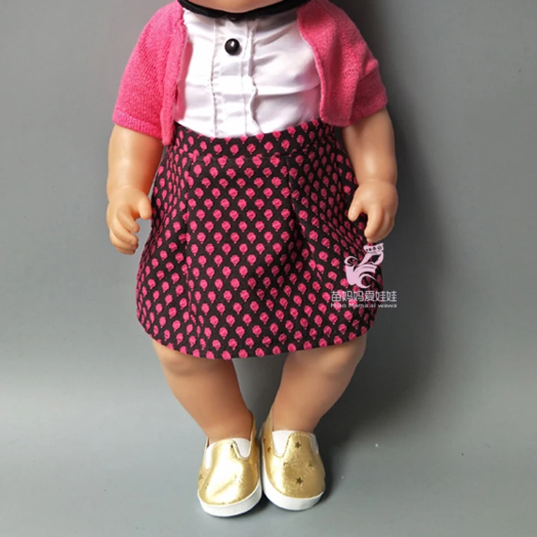 Трикотажное платье шапочка и леггинсы для кукол диаметром 43 см | Игрушки хобби