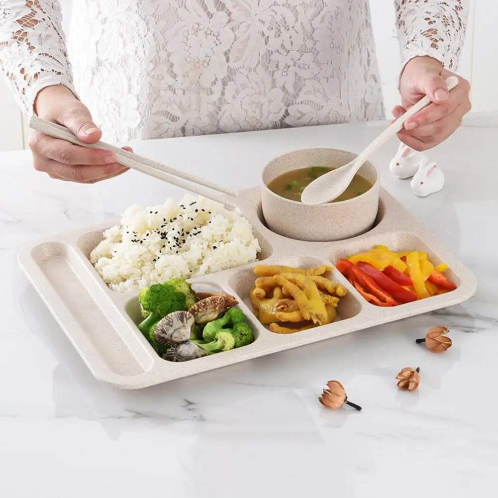 

Food Plate Food Tray Durable Large Capacity Deepened Grid Meal Tray Meal Tray Unique Food Plate Home Accessories