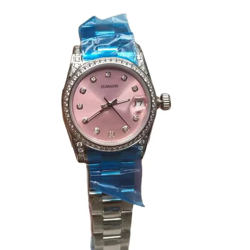

31MM brand high quality ladies watch automatic mechanical pink dial import 316L stainless steel clock