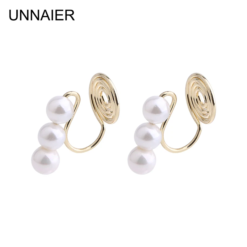 

Pearl ear clip female vintage middle-aged gold ear clip mosquito coil ear clip summer non-hole ear clip high sense