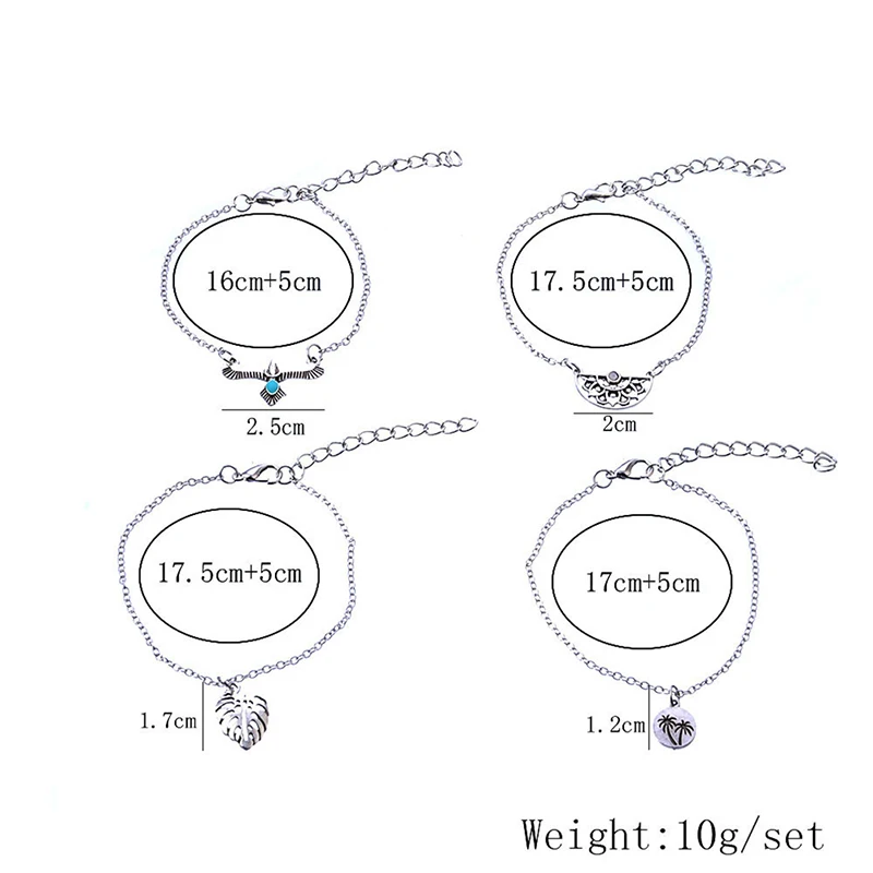 4 шт./компл. Новый минималистичный персонализированный браслет набор Bird Форма