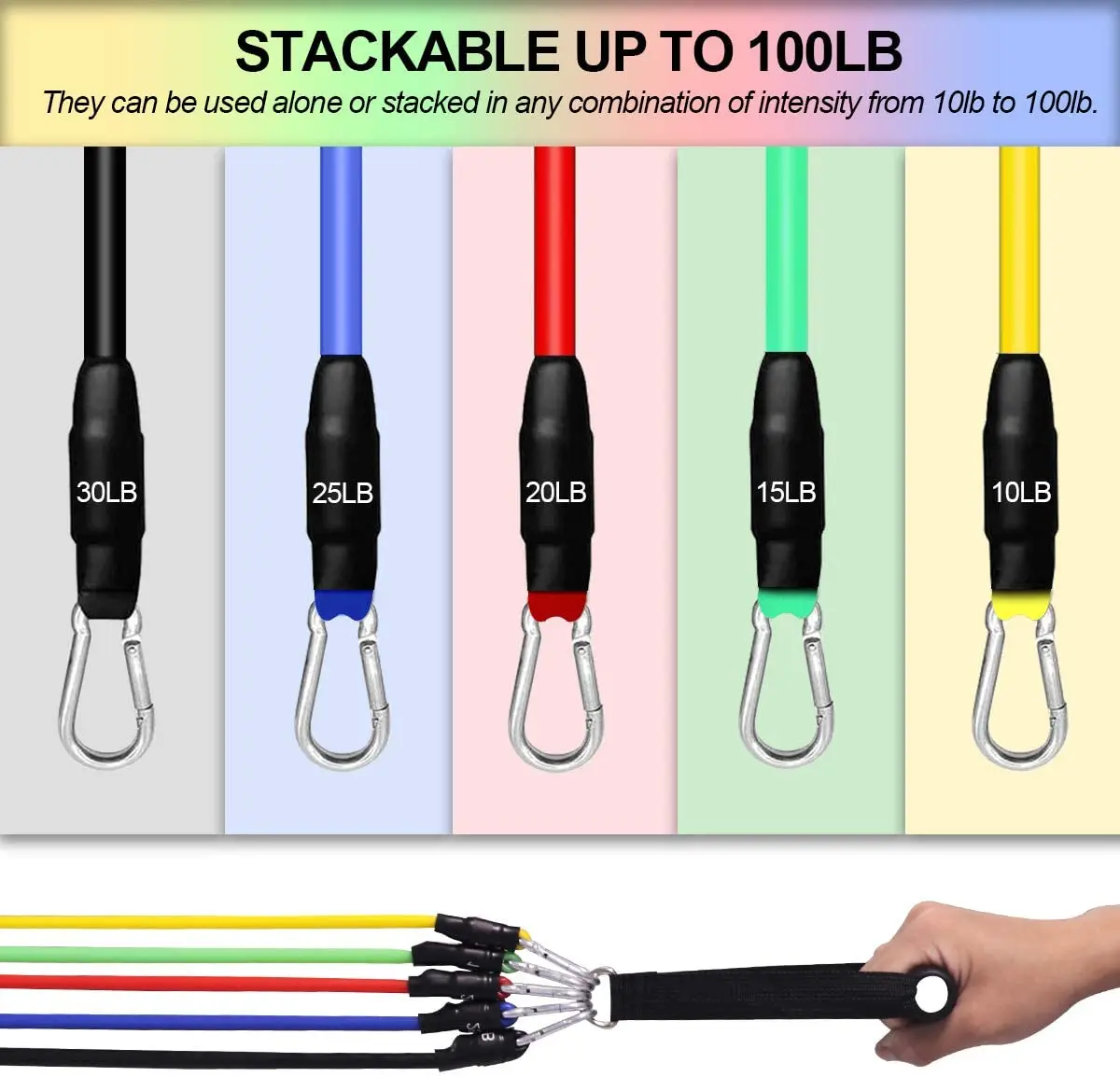 11 шт./компл. латексные Эспандеры набор с ручками для тренировки мышц силовых