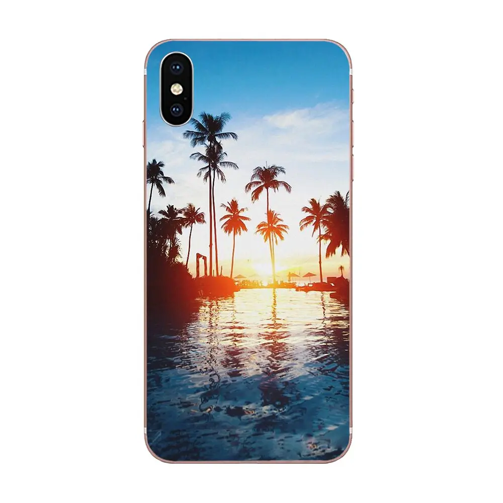 Тропические пальмы листья пляжная летняя Гавайская для Galaxy Grand A3 A5 A7 A8 A9 A9S On5 On7 Plus