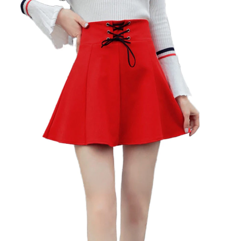 Женская атласная юбка с бантом красная трапециевидная весна 2020|Женские юбки| |