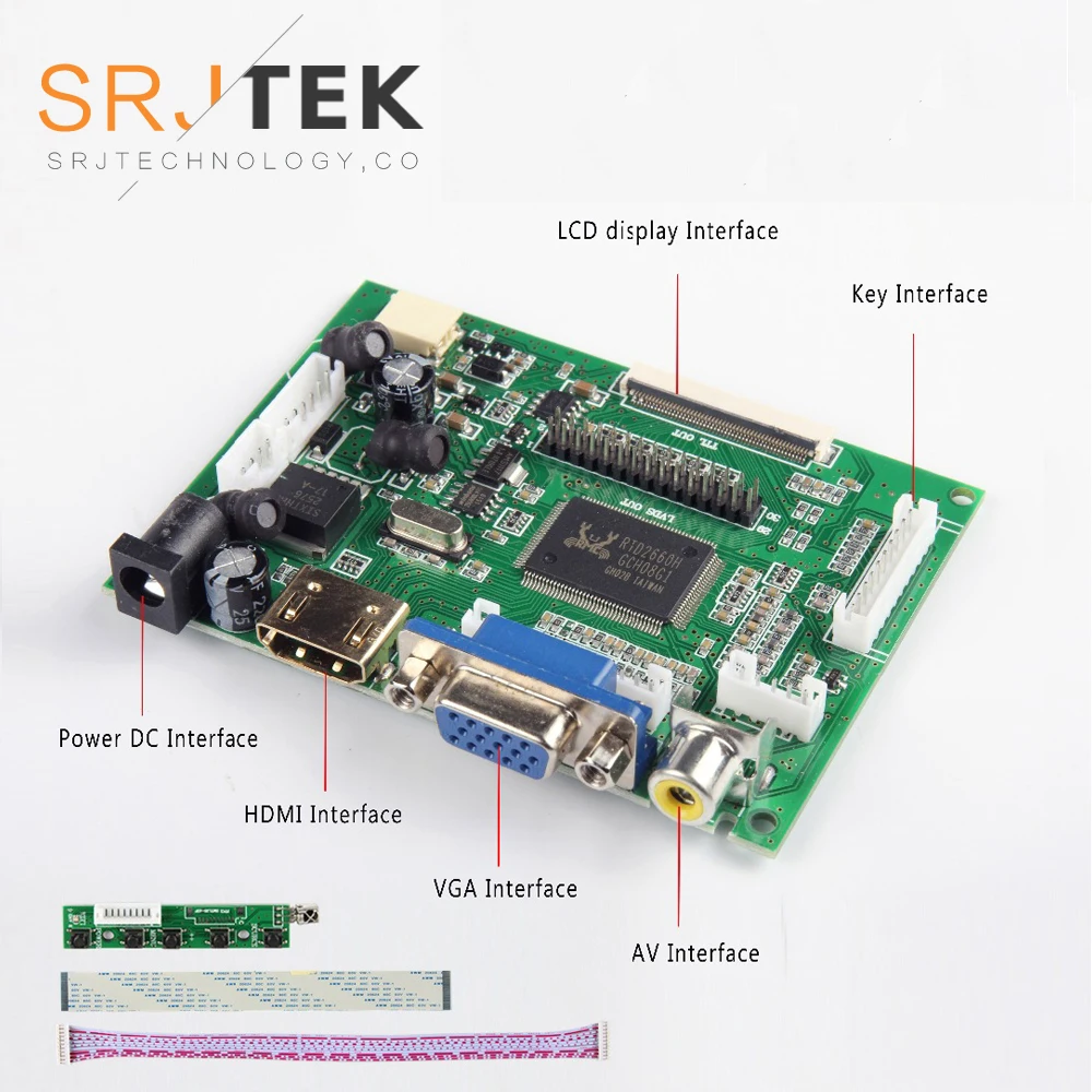 Srjtek ЖК-дисплей TTL LVDS плата контроллера HDMI VGA 2AV 50PIN для AT070TN90 92 94 AT090TN10 7300101463 VS-TY2662-V1
