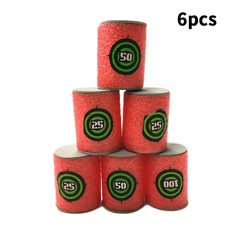 

6 pcs Dart Target Cans Soft Foam shooting Accessory Can Soft EVA Foam Target Cans for Dart Games Bullet Gun Shoot Bow Target Can
