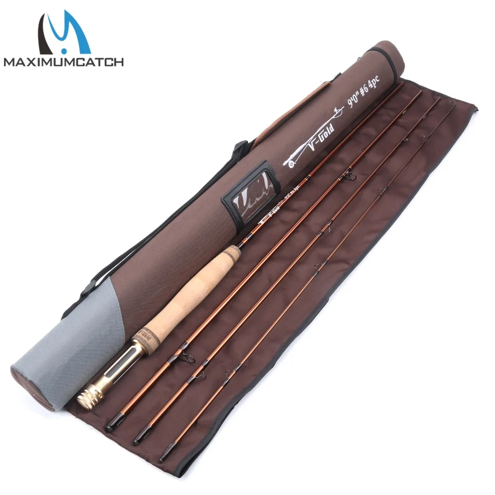 Maximumcatch V-GOLD удочка для нахлыстом с кольцом Pacbay Minima 40T SK Carbon 9FT 4-8WT быстроходная Удочка с трубкой Cordura