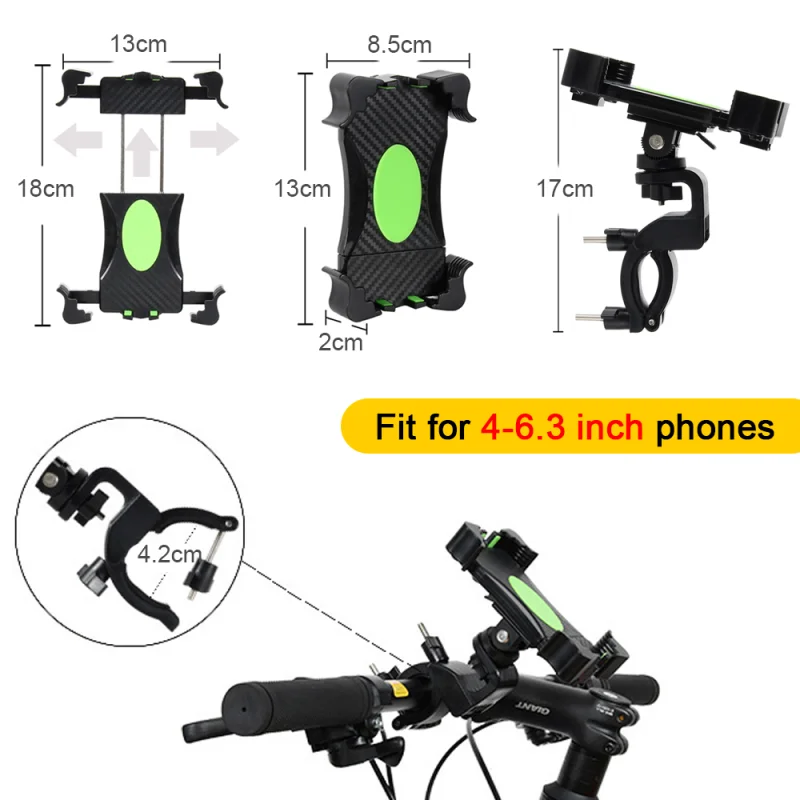 

Bicycle Phone Holder For IPhone Samsung Motorcycle Mobile Cellphone Holder Bike Handlebar Clip Stand GPS Mount Bracket