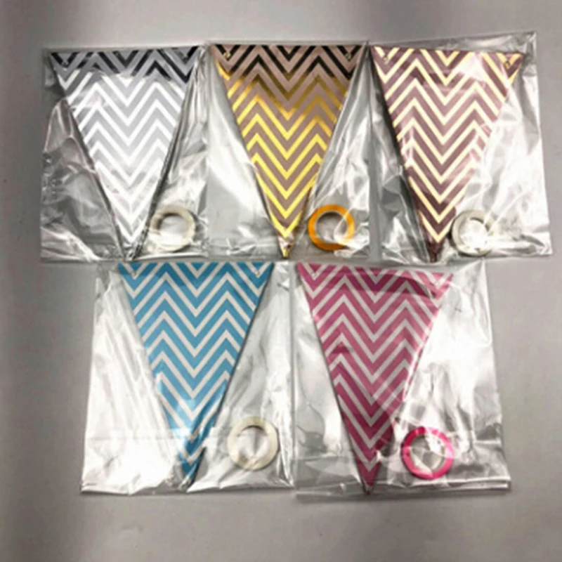 12 флагов 18 см гирлянды из розового золота флажки-баннеры на день рождения