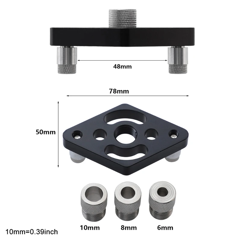 

Woodworking Straight Hole Puncher Kit 6/8/10mm Drilling Locator Wood Dowelling