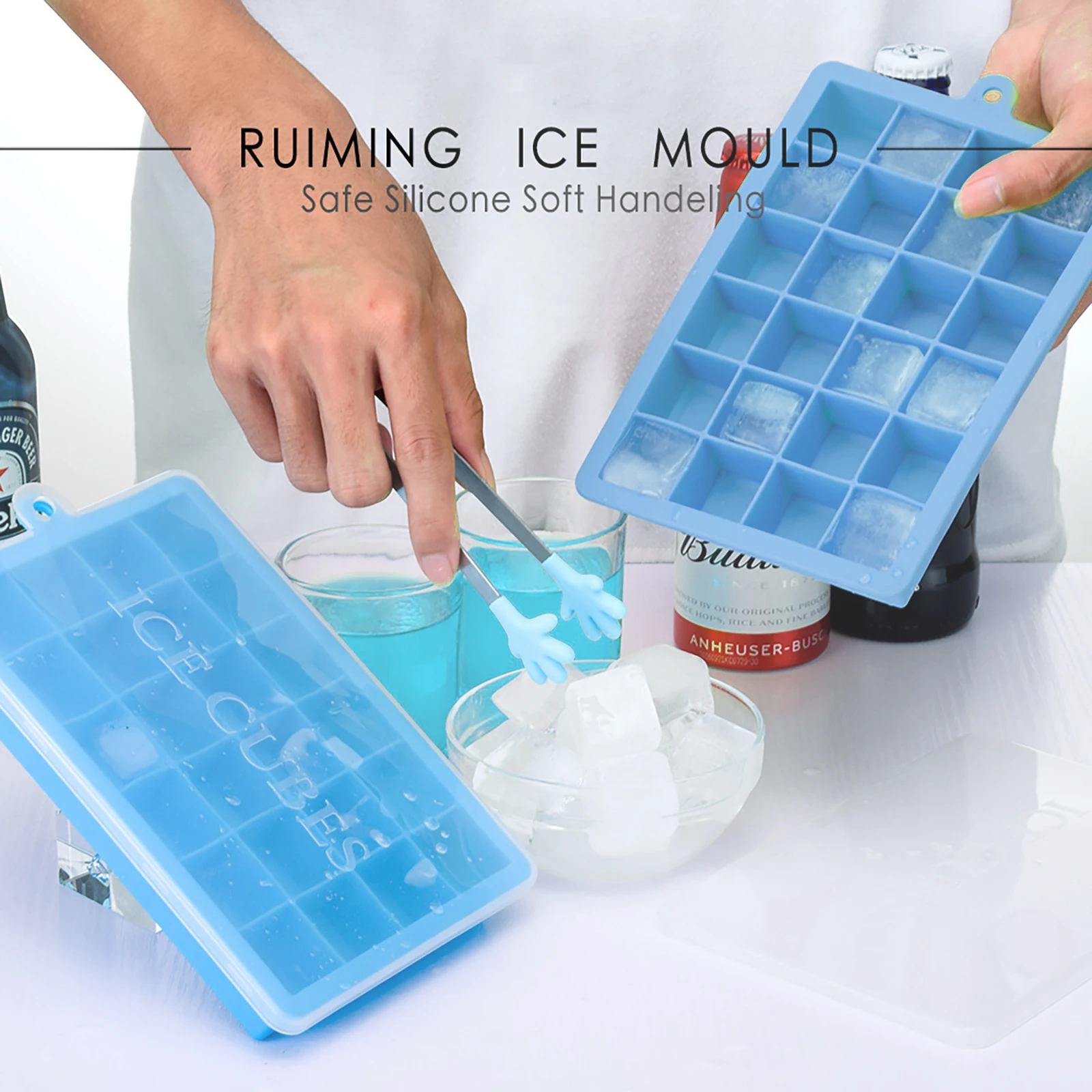 Силиконовая форма для льда IceCube с крышкой лоток домашнего хозяйства 24 квадрата