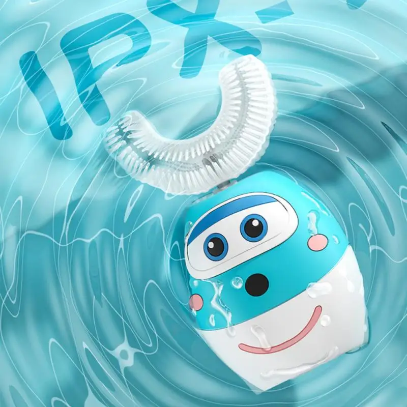 

Electric Toothbrush Full Automatic Children's U-shaped Cartoon Portable Rechargeable Oral Cleaning Baby Silicone Brush Head Toot