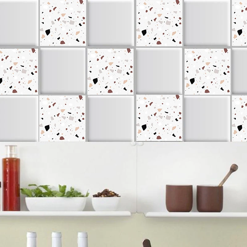 Белая серая мраморная мозаика наклейка на стену самоклеящаяся плитка Backsplash