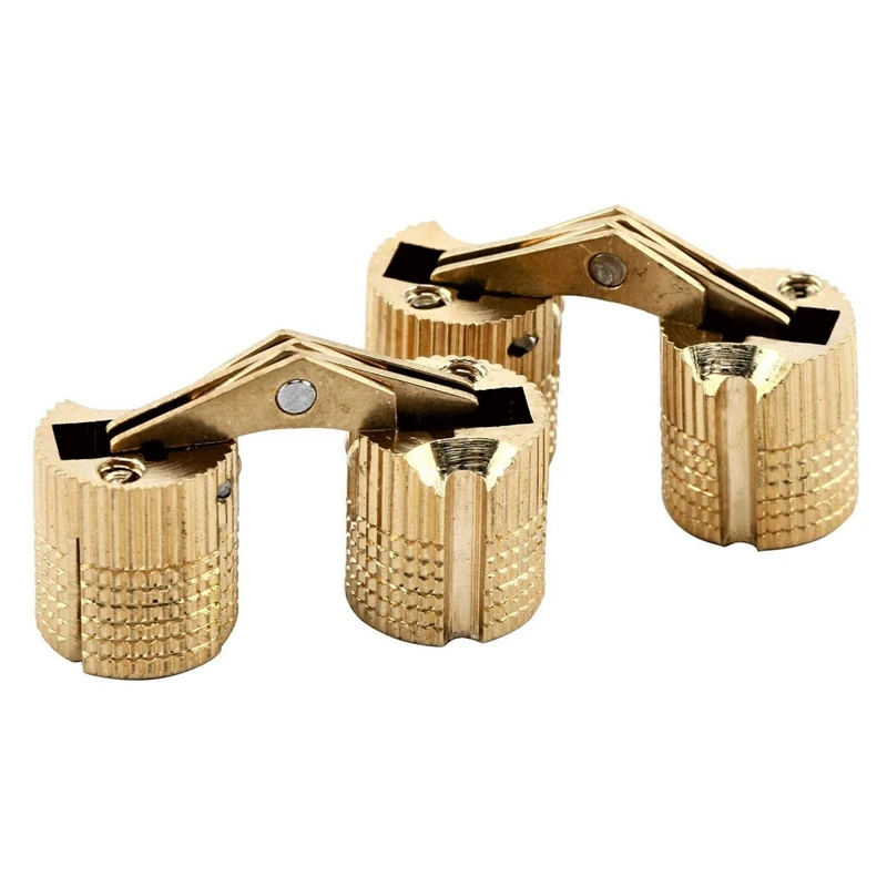 

24 Cylindrical 10mm Brass Barrel Invisible Furniture Hinges Concealed Hinges